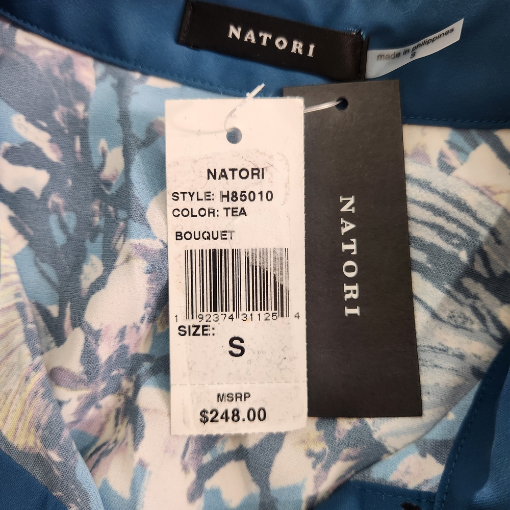 Natori Women's Top Shirt Size S Floral Button Up Long Sleeve Tea Color NWT 01 - Picture 16 of 16